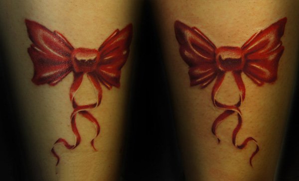 蕾丝蝴蝶结纹身   少女心满满的蕾丝蝴蝶结纹身图案
