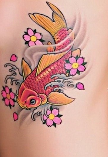 纹身鲤鱼   悠然自得的鲤鱼纹身图案
