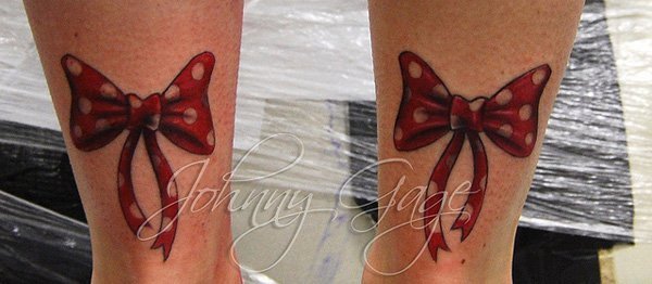 蕾丝蝴蝶结纹身  少女心十足的蕾丝蝴蝶结纹身图案