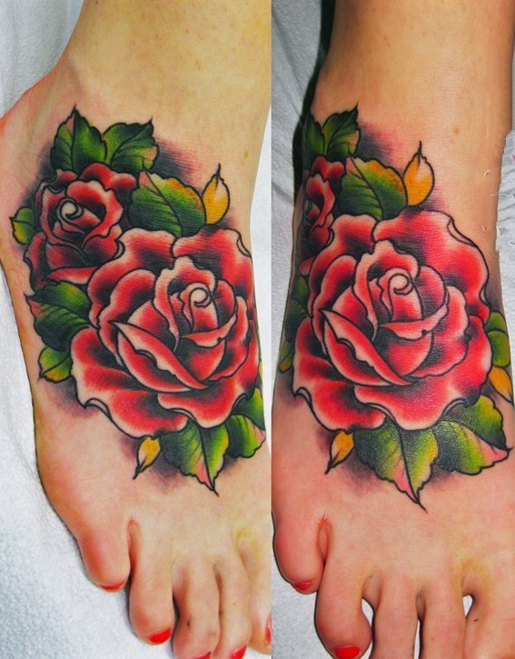 纹身玫瑰花  芳香四溢的玫瑰花纹身图案