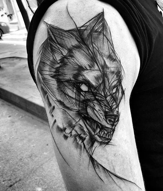 纹身图案线条图 男生喜爱的小动物纹身霸气纹身图案线条图