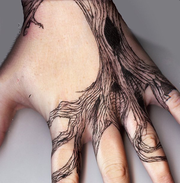 手部纹身图   创意百变的手背纹身图案
