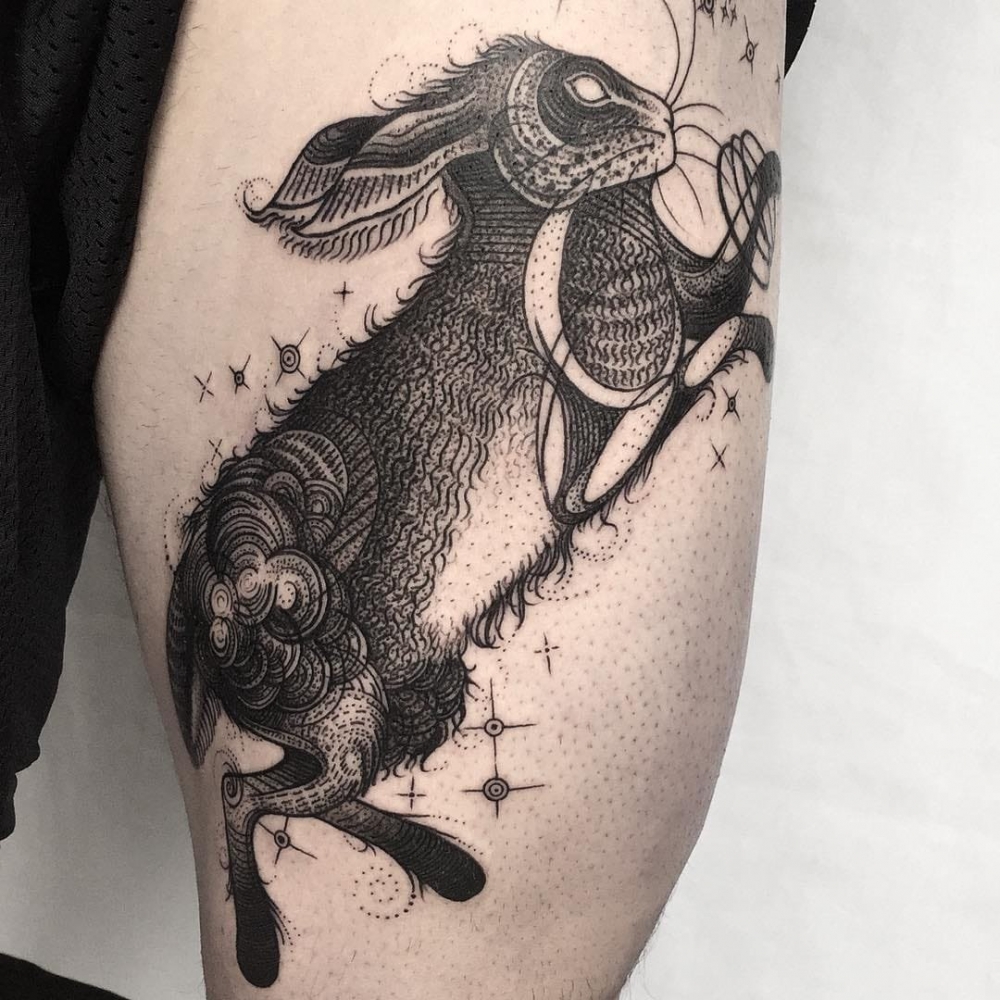 兔子纹身图案  呆萌可爱的兔子纹身图案