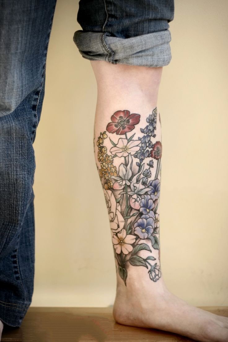 纹身腿上图案  新颖而又不失创意魅力的腿部纹身图案