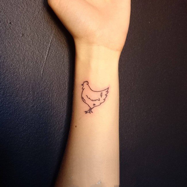 极简线条纹身 女生喜爱的黑色创意手腕纹身图案