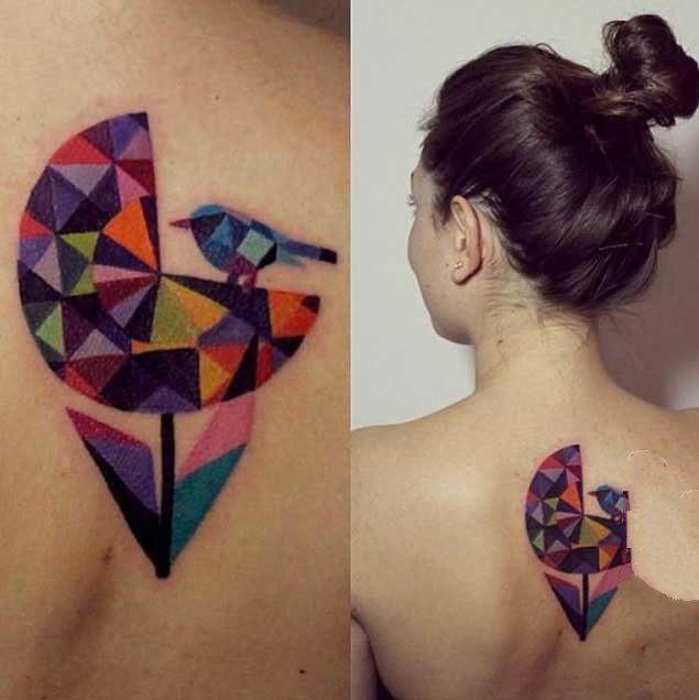 3d几何纹身图案 璀璨夺目的几何钻石纹身图案