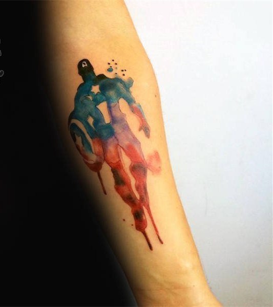 英雄纹身图案  极具创意的英雄美国队长纹身图案