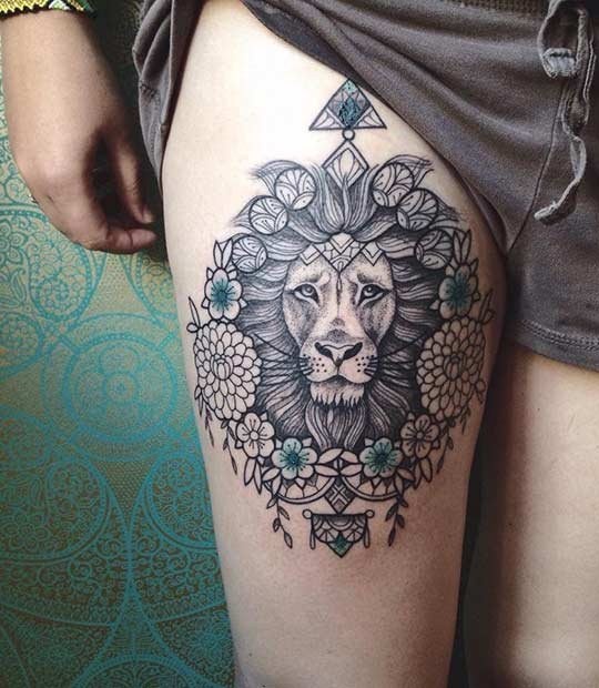 女生唯美纹身 唯美的动物和花朵纹身图案
