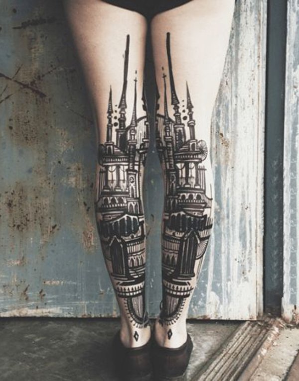 小腿纹身 个性创意的小腿纹身图案