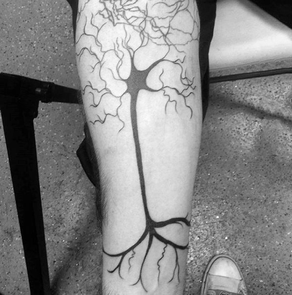 简单神经元纹身图片   设计感十足的创意神经元纹身图案