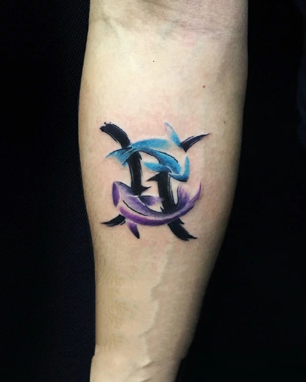 双鱼座纹身_23张十二星座之双鱼座纹身图案作品