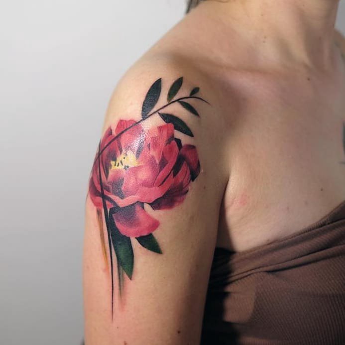 花朵纹身图案   多款彩绘纹身和素描纹身的花朵纹身图案