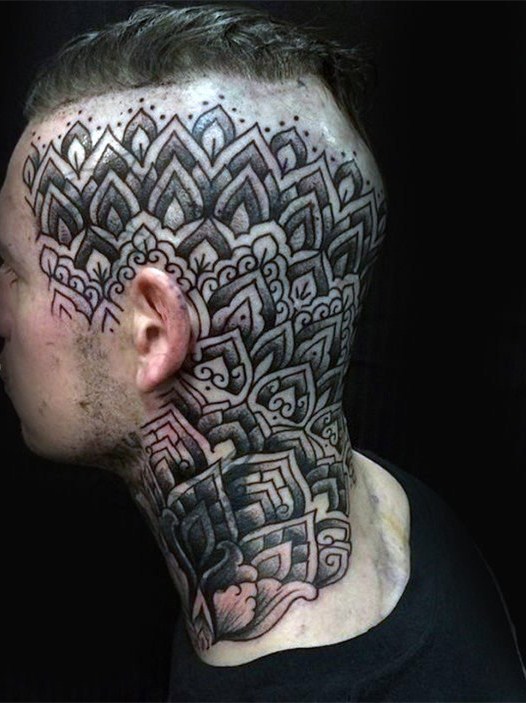 头部纹身图案  炫酷而又个性的头部纹身图案