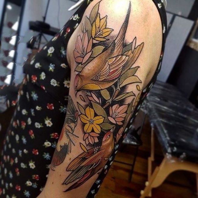 唯美纹身小图案   清新秀雅的花朵纹身图案