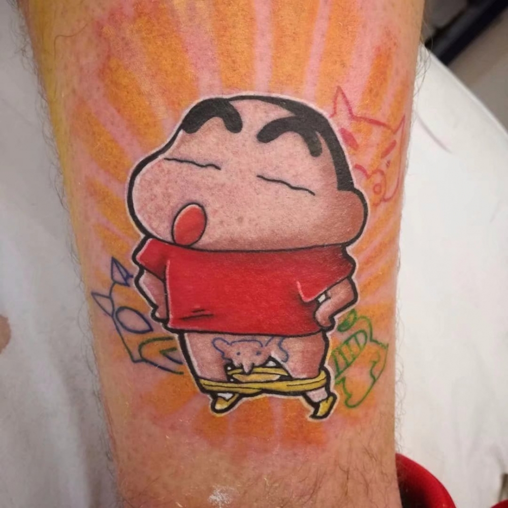蜡笔小新纹身-一组日本动漫蜡笔小新的纹身图案作品
