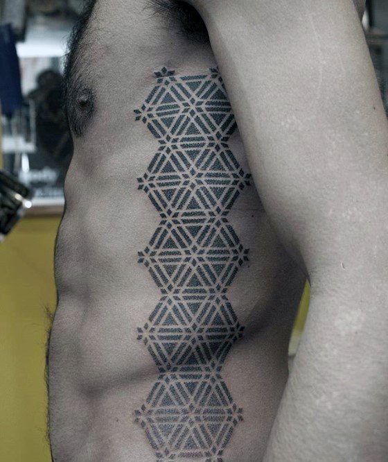 几何纹身图案男   多款点刺技艺的几何纹身图案