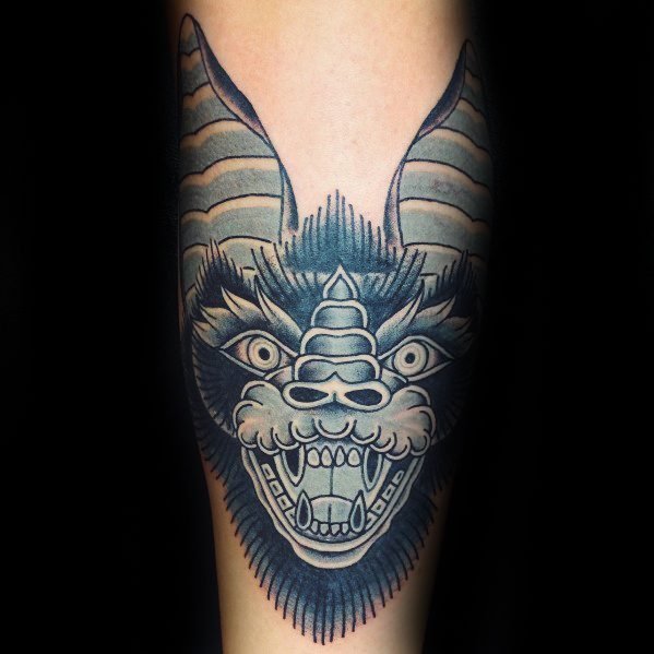 纹身蝙蝠   面目狰狞的蝙蝠纹身图案