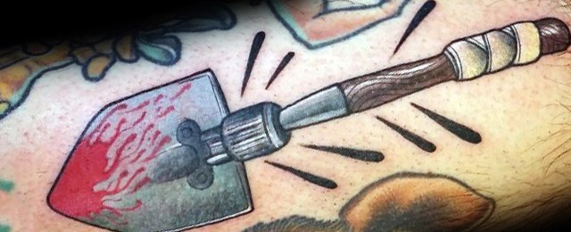 纹身工具   创意而又别致的铲子纹身图案