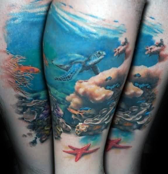 小动物纹身  身姿柔软的海星纹身图案