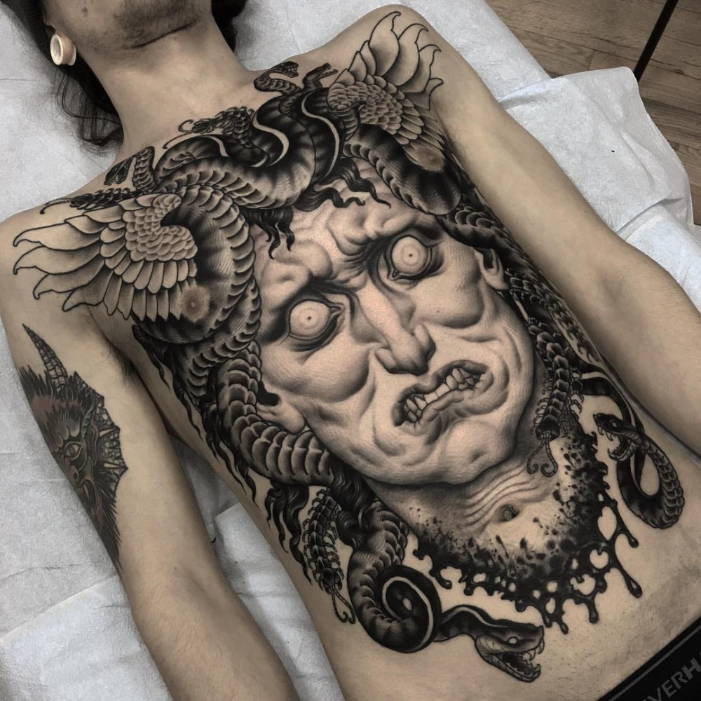 女性头像纹身   身体各个部位的女人肖像头像纹身图案作品