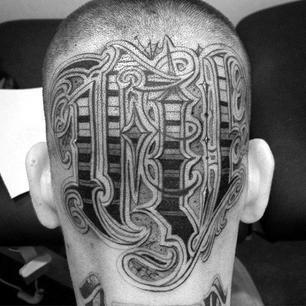 男性头部纹身_11张男性霸气的头部个性纹身图案作品