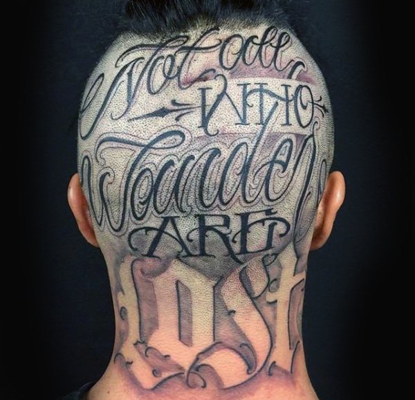 男性头部纹身_11张酷酷的黑灰男性头部纹身图案作品欣赏