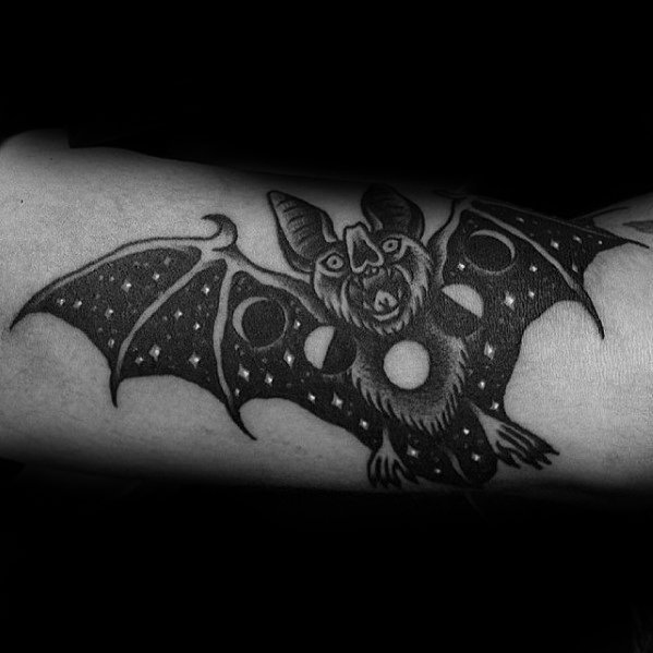 蝙蝠纹身图案_11张动物蝙蝠的纹身图案作品图片
