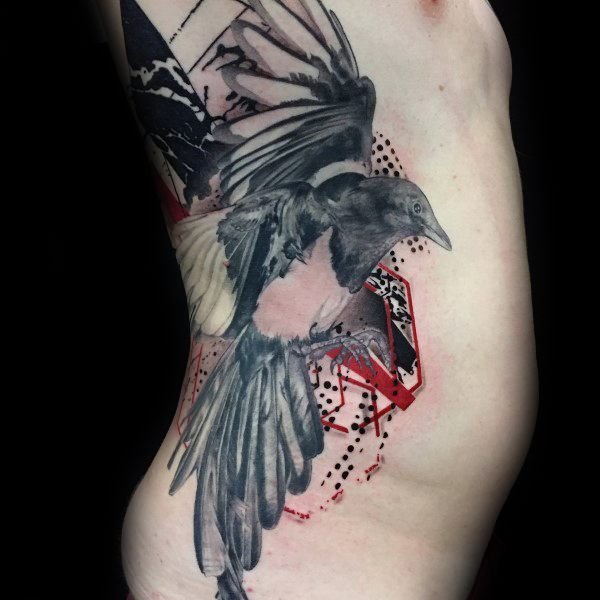 喜鹊纹身图_10张小鸟喜鹊的纹身图案作品图片