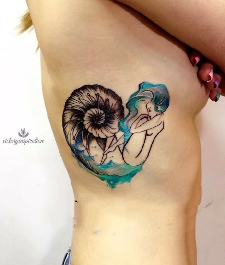 美人鱼纹身作品_一组23张漂亮的美人鱼纹身图案图片欣赏