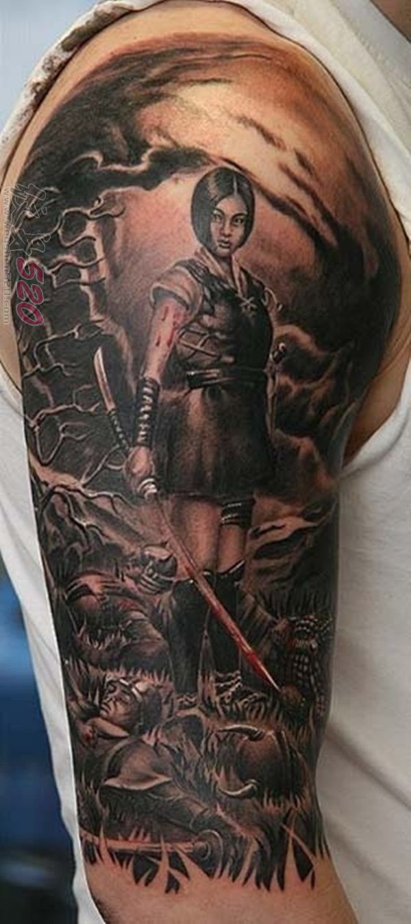 武士纹身 威武霸气的武士纹身图案