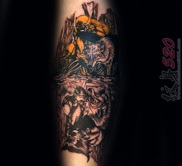 英雄纹身图案 男生喜欢的X战警系列金刚狼纹身图案