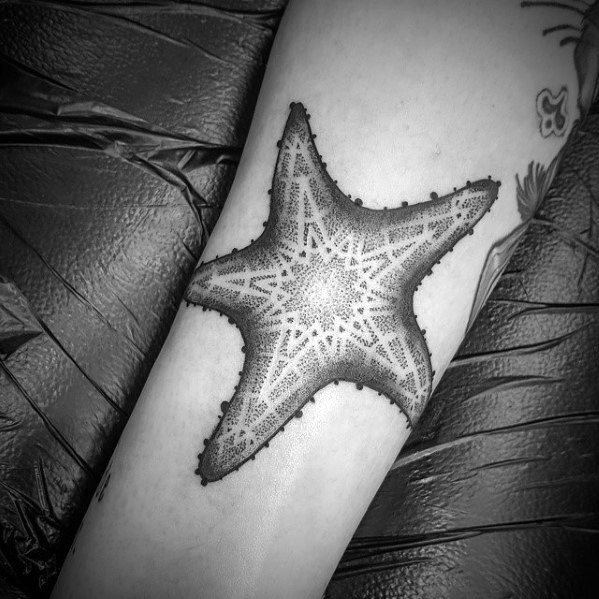 海星纹身图案_11张黑灰漂亮的海星纹身图片作品欣赏