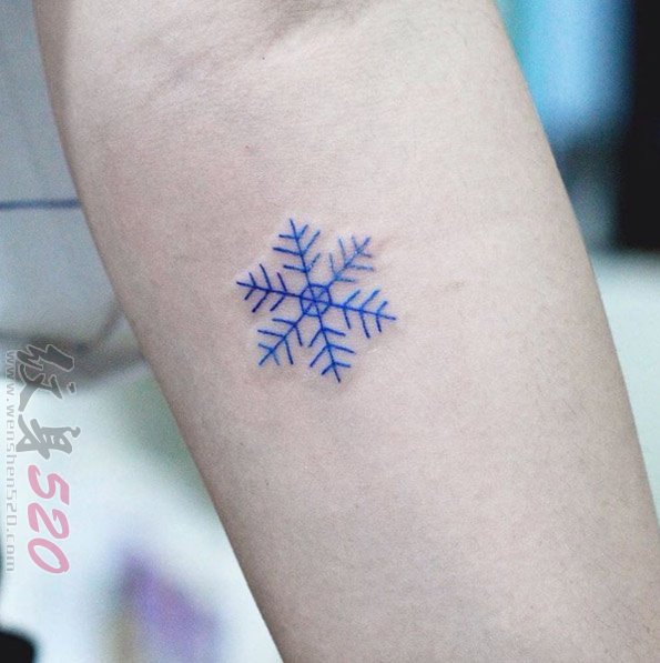 纹身雪花 白雪纷飞的唯美雪花纹身图案