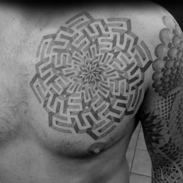 创意纹身图片  纷繁芜杂的创意迷宫纹身图案