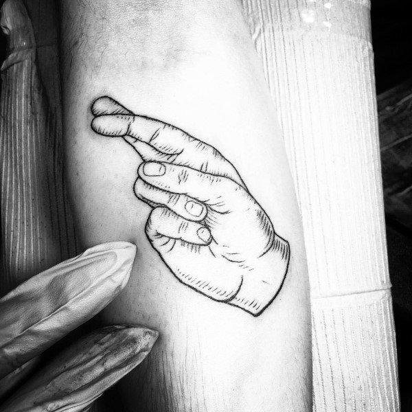 纹身简单  形象而又有趣的手势纹身图案