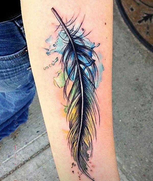 羽毛纹身-12款独特设计艺术感十足的羽毛纹身图案