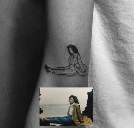 黑白纹身图案-将珍惜的照片作为纹身显得更有意义纹身图片