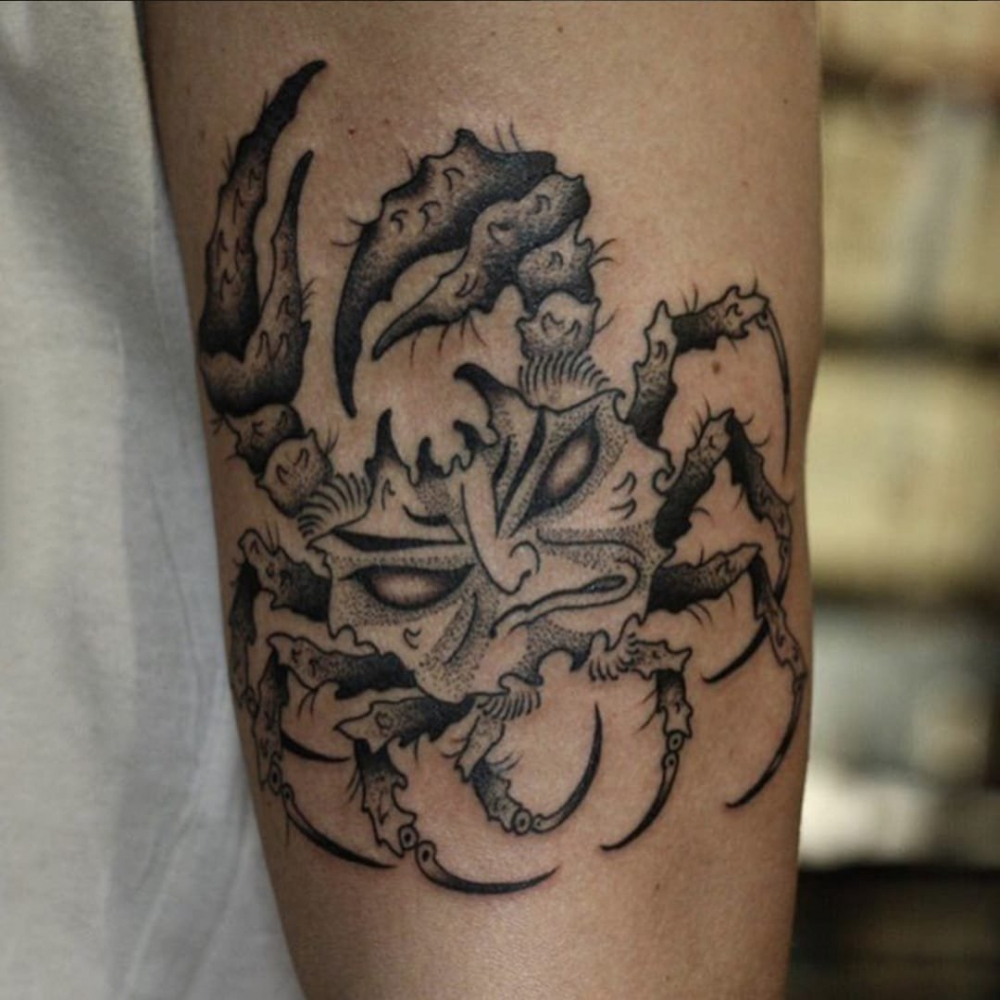螃蟹纹身图案-9款彩绘创意武士螃蟹纹身图案