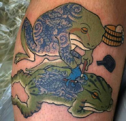 青蛙系列纹身图案-被赋予生命的青蛙纹身图片