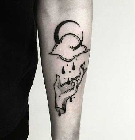 素描纹身图案-好看的黑灰创意素描小图案纹身图片