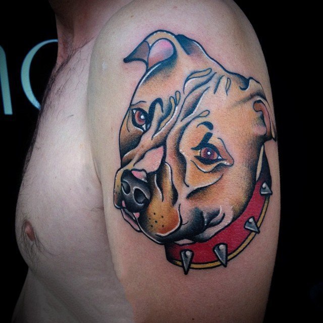 狗狗纹身图案-创意精致的俏皮可爱的斗牛犬狗狗纹身图案+++狗,俏皮