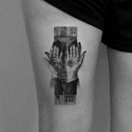 素描纹身图案-9张国外纹身师 Pawel lndulski的创意纹身图片