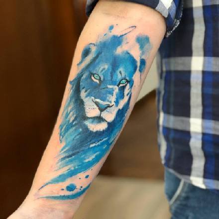 水彩动物纹身--几张漂亮的水彩色动物纹身作品图片