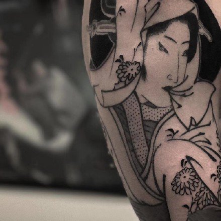 一组彩色的日式风格纹身刺青图片欣赏