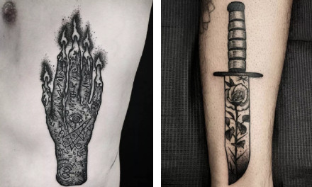 18张不错的黑灰点刺纹身图案作品欣赏