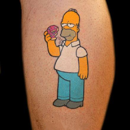 辛普森纹身--卡通动画角色辛普森的黄色纹身图案