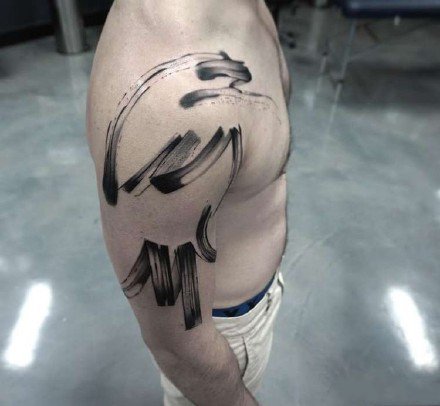 写意纹身--9张水墨中国风的写意简约纹身图案