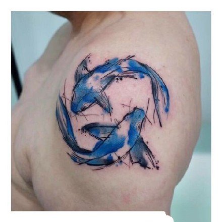 双鱼纹身--适合十二星座之双鱼座的双鱼纹身图案