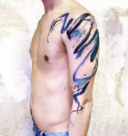 一组中国风的漂亮水墨纹身图案欣赏
