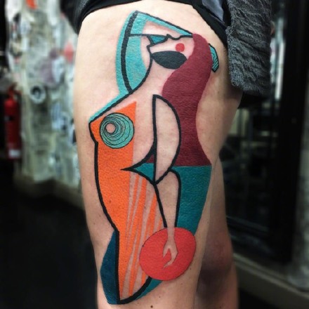 英国纹身师Mike Boyd ​​​抽象彩色纹身图案作品